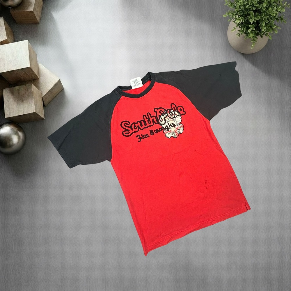 Vintage‎ Southpole Raglan Shirt Red Black Y2K Five Boroughs Streetwear Mens M